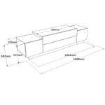 Έπιπλο TV Bicolore oak λευκό χρώμα 160x37 3x38 7cm ed512 - Image 2