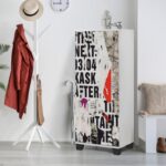 STELLA ΠΑΠΟΥΤΣΟΘΗΚΗ ΛΕΥΚΟ ΜΑΥΡΟ ΜΕΛΑΜΙΝΗ 50x38xH127cm ed5156