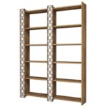 Βιβλιοθήκη City 2 καρυδί λευκή 124 6x24 2x170cm ed5169 - Image 3