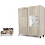 Ντουλάπα ρούχων Pasific 190x60x216cm oak μελαμίνη ed5196 - Image 5