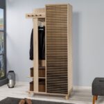 Έπιπλο εισόδου Garmanto δρυς μελαμίνη 90x36x194εκ ed521