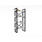 Βιβλιοθήκη Adisa άσπρο μελαμίνη μεταλλικός σκελετός 63x32x150εκ ed5226 - Image 4