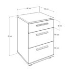 Κομοδίνο Sesami λευκή μελαμίνη 40x39x57cm ed5264 - Image 3