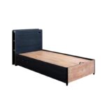 Μονό κρεβάτι Black Bed μαύρο δρυς μελαμίνη 103x224x108εκ ed5267