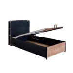 Μονό κρεβάτι Black Bed μαύρο δρυς μελαμίνη 103x224x108εκ ed5267 - Image 2