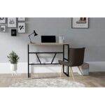 Γραφείο Moon μελαμίνη Sapphire Oak χρώμα 90x74x60cm ed5278 - Image 5