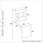 Γραφείο Latina καρυδί χρώμα μελαμίνη 59x90x154 2cm ed5293 - Image 2