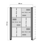 Βιβλιοθήκη Cosmo Atlantic Pine μαύρο μελαμίνη μεταλλικό πλαίσιο 89x35x127εκ ed531 - Image 2