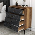 Συρταριέρα Lisbona καρυδί μαύρο 76x40x90 7cm ed5347 - Image 4