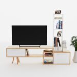 Έπιπλο τηλεόρασης Lago oak άσπρο 167x29 8x135cm ed5353 - Image 5