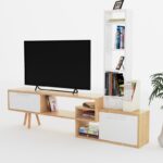 Έπιπλο τηλεόρασης Lago oak άσπρο 167x29 8x135cm ed5353 - Image 4