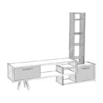 Έπιπλο τηλεόρασης Lago oak άσπρο 167x29 8x135cm ed5353 - Image 3