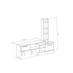 Έπιπλο τηλεόρασης Lago oak άσπρο 167x29 8x135cm ed5353 - Image 2