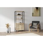 Βιβλιοθήκη Metela Sapphire μελαμίνη μεταλλικό πλαίσιο 70x34x162 2εκ ed5374