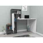 Γραφείο Ridere λευκό ανθρακί χρώμα μελαμίνη 138 6x55x73 8cm ed5377 - Image 5