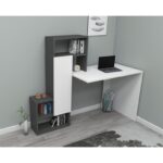 Γραφείο Ridere λευκό ανθρακί χρώμα μελαμίνη 138 6x55x73 8cm ed5377 - Image 4