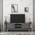 Έπιπλο τηλεόρασης Tyler ανθρακί Oak 160x35 6x54 4cm ed5386 - Image 5