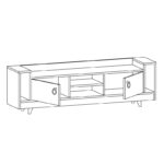 Έπιπλο τηλεόρασης Tyler ανθρακί Oak 160x35 6x54 4cm ed5386 - Image 3