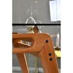 Τραπέζι Sole oak χρώμα ξύλο γυαλί 160x80x75cm ed5391 - Image 5