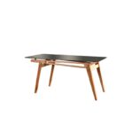 Τραπέζι Sole oak χρώμα ξύλο γυαλί 160x80x75cm ed5391 - Image 3