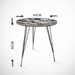 Βοηθητικό τραπέζι Sandalf ασπρόμαυρο χρώμα μελαμίνη 40x44cm ed5424 - Image 2