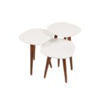 Βοηθητικά τραπεζάκια σαλονιού Paint άσπρη καρυδί μελαμίνη 41x39x47cm ed5428 - Image 5