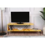 Έπιπλο tv Zano κίτρινο χρώμα μελαμίνη 120x30x40cm ed5432