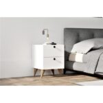 Κομοδίνο Quanto λευκό 40x42x55cm μελαμίνη ed5478