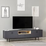 Έπιπλο τηλεόρασης Bigio ανθρακί χρώμα 180x35x48cm ed5498