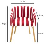 Καρέκλα Kalang δρυς κόκκινο άσπρο βελανιδιά 56x50x70εκ ed5507 - Image 2