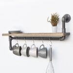 Ράφι Tubo μέταλλο ξύλο 60x20x14cm ed5536 - Image 2