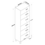 Ντουλάπι Fone άσπρο δρυς μελαμίνη 62 6x35 5x191εκ ed5537 - Image 2