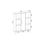 Βιβλιοθήκη Peoria ανθρακί μελαμίνη 120x25x141 6εκ ed5570 - Image 2