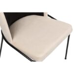 Σετ καρέκλες 4 τεμάχια Dore βελούδο μαύρο κρεμ μεταλλικά πόδια 54x55x86cm ed5592 - Image 5