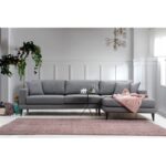 Γωνιακός καναπές Nordic Right γκρι 303x160cm ed559