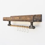 Ράφι μπάνιου Tubo μέταλλο ξύλο 60x17x15cm ed5627 - Image 2