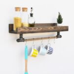 Ράφι μπάνιου Tubo μέταλλο ξύλο 60x17x15cm ed5627 - Image 5