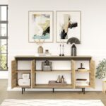 Σετ επίπλων σαλονιού Lione μελαμίνη oak μαύρη 160x45 1x35 5cm μεταλλικά πόδια ed5646 - Image 4