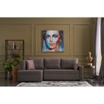 Γωνιακός καναπές Ece Left καφέ 242x90x88cm ed5654