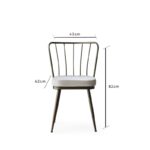 Καρέκλα Star mink χρώμα μέταλλο 43x42x82cm set 2τεμ ed5667 - Image 2