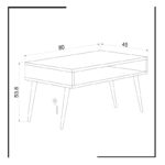 Τραπέζι σαλονιού Via άσπρο μελαμίνη ξύλινα πόδια 80x45x53 6εκ ed5681 - Image 2