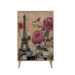 PIANETA ΠΑΠΟΥΤΣΟΘΗΚΗ OAK ΜΕΛΑΜΙΝΗ 80x36xH127cm ed5683 - Image 5