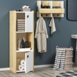 Ντουλάπι μπάνιου Ahu άσπρη Sapphire Oak μελαμίνη 120x35x38 6cm ed5708 - Image 5