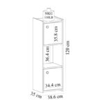 Ντουλάπι μπάνιου Ahu άσπρη Sapphire Oak μελαμίνη 120x35x38 6cm ed5708 - Image 2