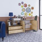 Μπουφέ Alice Sapphire Oak μελαμίνη 160x40x78cm ed5733 - Image 5