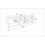 Έπιπλο τηλεόρασης Sares Oak λευκό 120x35x36 8cm ed5736 - Image 2