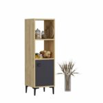 Ντουλάπι μπάνιου Alone Sapphire Oak ανθρακί 38 6x35x115cm ed5787 - Image 4