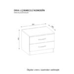 Κομοδίνο Diva 55x44x41 9cm μελαμίνη ed5795 - Image 2