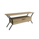 Έπιπλο τηλεόρασης Stile Felt μαύρο 124x35x54cm ed5801 - Image 3