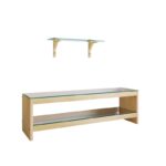 Έπιπλo tv Forli oak χρώμα ξύλο γυαλί 140x40x45cm ed5813 - Image 3